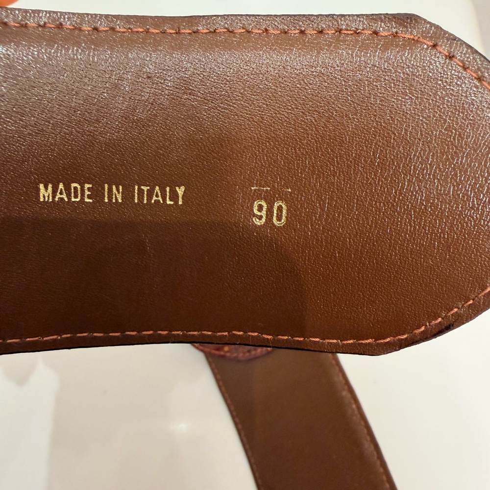 Loewe cognac alligator wide belt with gold finish buckle - Picture 4 of 9